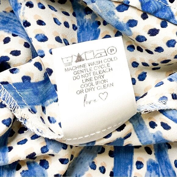 NIC+ZOE Women's Blue & White Abstract Wrap Dress with Pockets Size XS - Picture 10 of 10